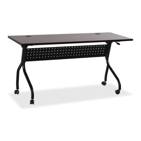 Lorell Mobile 60 Flip Top Training Table - Espresso/Black